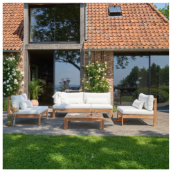 Palma - Salon de jardin en teck massif blanc