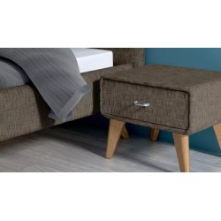 Chevet tissu pieds bois scandinave