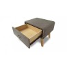 Chevet tissu pieds bois scandinave