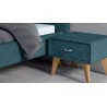 Chevet tissu pieds bois scandinave