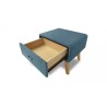 Chevet tissu pieds bois scandinave